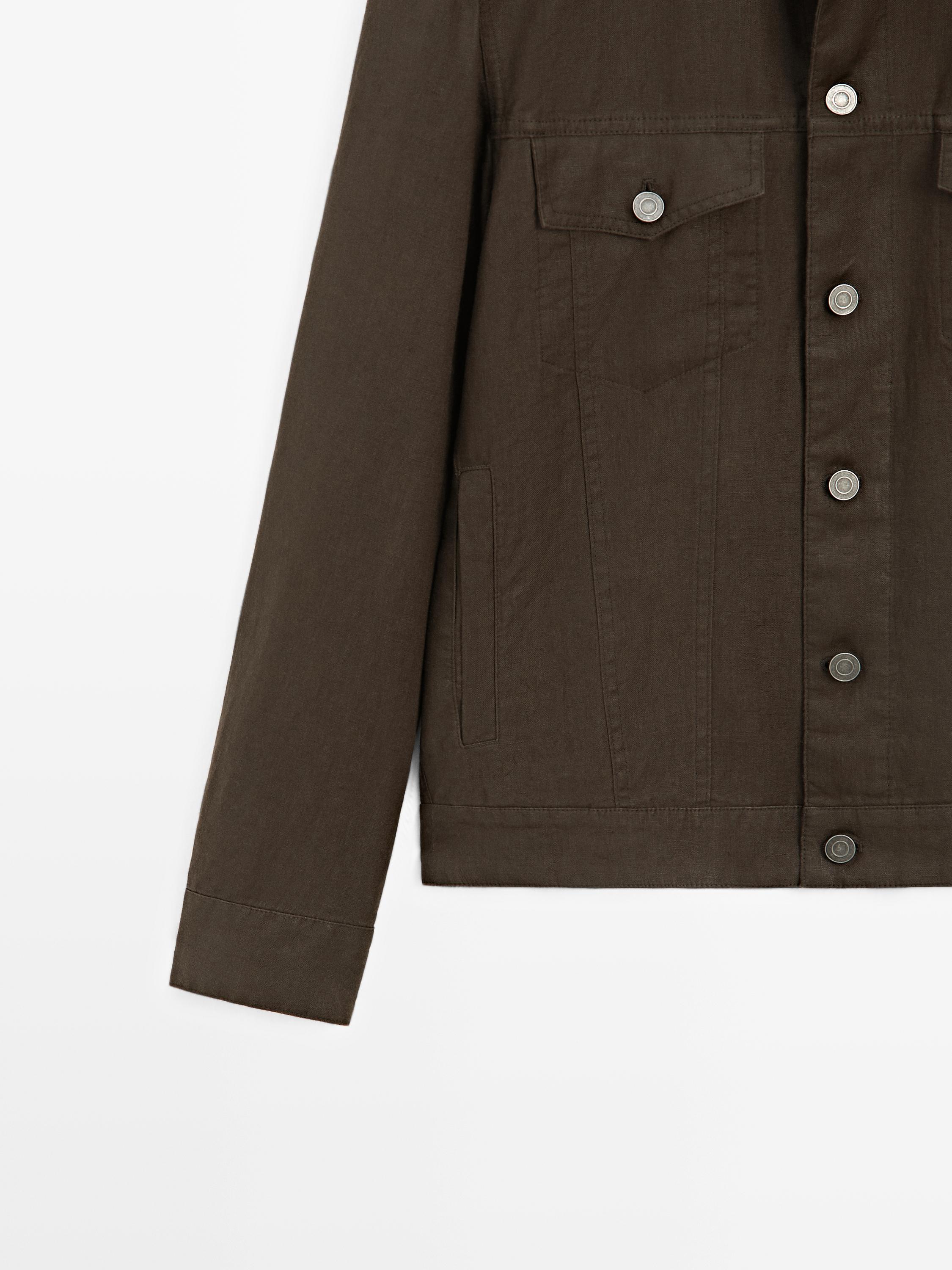 100% linen cardigan with pocket details